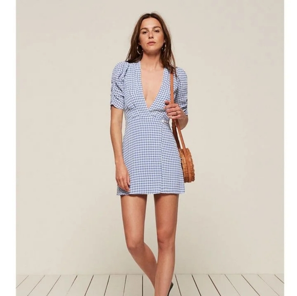 Reformation Lorena Dress in Skyline - Picture 2 of 6